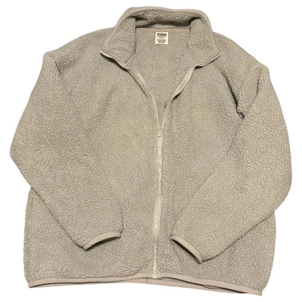 Victoria’s Secret PINK Sherpa Fleece Zip Up Jacket Women’s M Beige